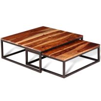  Salontafelset massief sheesham hout 2-delig