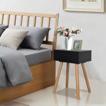  Nachtkastjes 40x30x61 cm massief grenenhout zwart 2 st