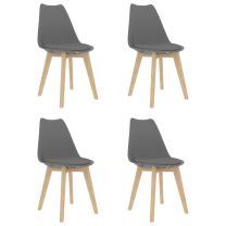  Eetkamerstoelen 4 st kunststof grijs
