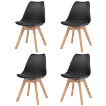  Eetkamerstoelen 4 st kunststof zwart