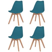 Eetkamerstoelen 4 st kunststof turquoise