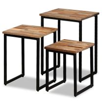 Tafeltjesset massief gerecycled teakhout 3-delig