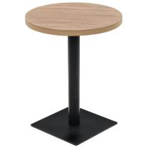  Bistrotafel rond 60x75 cm MDF en staal eikenkleur