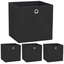  Opbergboxen 4 st 32x32x32 cm nonwoven stof zwart