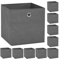  Opbergboxen 10 st 32x32x32 cm nonwoven stof grijs