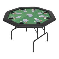  Pokertafel voor 8 spelers achthoekig 2-voudig inklapbaar groen