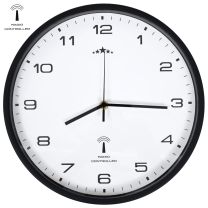  Wandklok met quartz uurwerk radiogestuurd 31 cm wit en zwart