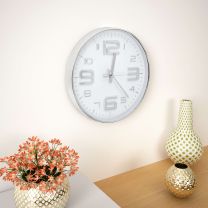  Wandklok 30 cm zilverkleurig