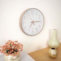  Wandklok 30 cm rosgoud