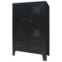  Kledingkast industrile stijl 67x35x107 cm metaal zwart