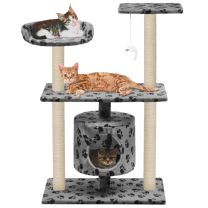  Kattenkrabpaal met sisal krabpalen 95 cm pootafdrukken grijs