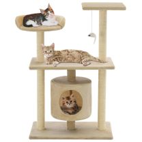 Kattenkrabpaal met sisal krabpalen 95 cm beige