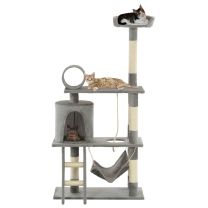  Kattenkrabpaal met sisal krabpalen 140 cm grijs