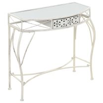  Bijzettafel Franse stijl 82x39x76 cm metaal wit