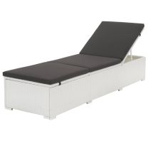  Ligbed 195x60x68 cm poly rattan wit en zwart