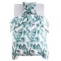 Dekbedovertrekset bladeren 140x200/60x70 cm groen