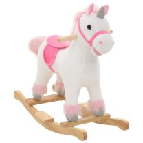  Hobbeldier eenhoorn 65x32x58 cm pluche wit en roze
