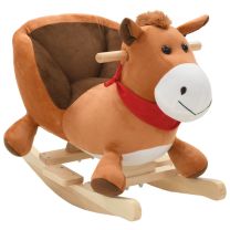  Hobbeldier paard met rugleuning 60x32x50 cm pluche bruin