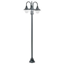 Paalverlichting tuin E27 220 cm aluminium donkergroen 3-delig
