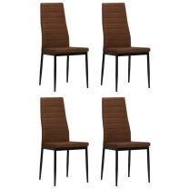 Eetkamerstoelen stof bruin 4 st