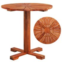  Tafel op voet rond 70x70 cm massief acaciahout