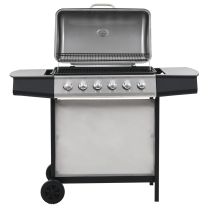  Gasbarbecue met 6 kookzones roestvrij staal zilverkleurig