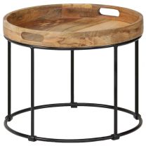  Salontafel 50x40 cm massief mangohout en staal