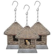  Vogelhuizen 3 st wicker