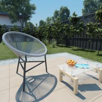  Maanstoel voor in de tuin 69x66x87 cm poly rattan grijs