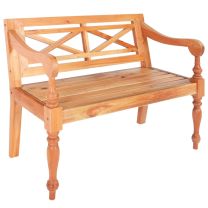  Bank Batavia 98 cm massief mahoniehout lichtbruin