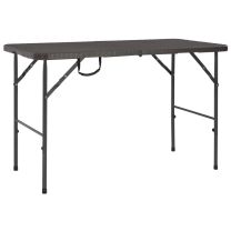  Tuintafel inklapbaar rattan look 120x60x74 cm HDPE bruin