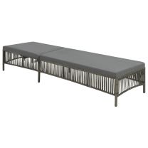  Ligbed 197x56x32 cm poly rattan grijs