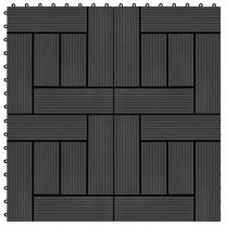  Terrastegels 30x30 cm 1 m HKC zwart 11 st