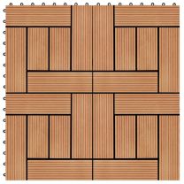  Terrastegels 30x30 cm 1 m HKC teakkleur 11 st