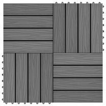  Terrastegels diep relif 30x30 cm 1 m HKC grijs 11 st