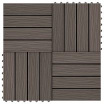  Terrastegels diep relif 30x30 cm 1 m HKC donkerbruin 11 st