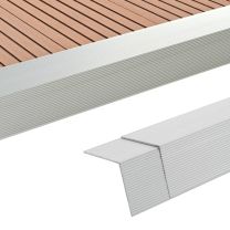  5 st Terras hoekplinten 170 cm aluminium zilverkleurig