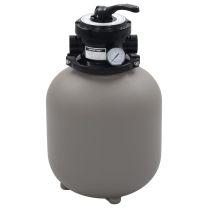  Zwembadzandfilter met 4-positie ventiel 350 mm grijs