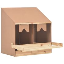  Kippenlegkast 2 compartimenten 63x40x65 cm massief grenenhout
