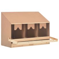  Kippenlegkast 3 compartimenten 93x40x65 cm massief grenenhout