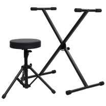  Keyboardstandaard en -kruk zwart