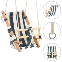  Babyschommel met veiligheidsgordel katoen hout blauw