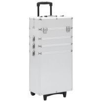  Make-up trolley aluminium zilverkleurig