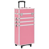  Make-up trolley aluminium roze