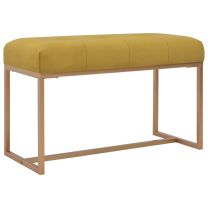  Bankje 80 cm fluweel mosterdgeel