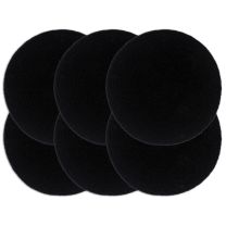  Placemats 6 st rond 38 cm katoen effen zwart