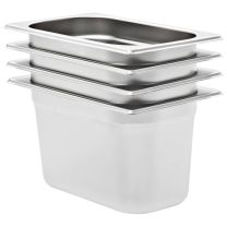  Gastronormbakken 4 st GN 1/4 150 mm roestvrij staal