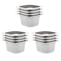  Gastronormbakken 12 st GN 1/6 100 mm roestvrij staal