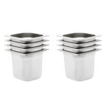  Gastronormbakken 8 st GN 1/6 150 mm roestvrij staal