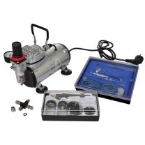  Airbrush-compressorset met 2 pistolen